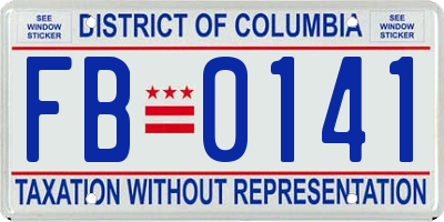 DC license plate FB0141