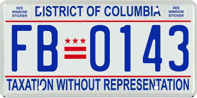 DC license plate FB0143