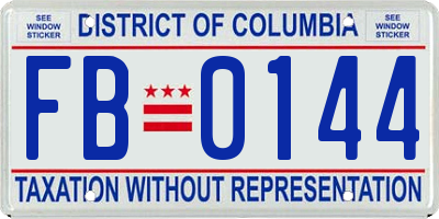 DC license plate FB0144