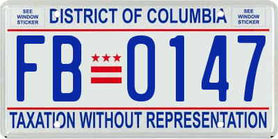 DC license plate FB0147