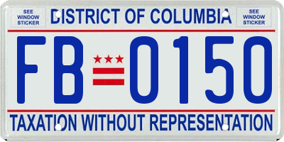 DC license plate FB0150