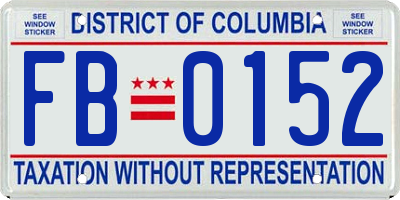 DC license plate FB0152