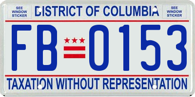 DC license plate FB0153