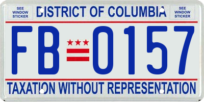 DC license plate FB0157