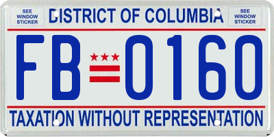 DC license plate FB0160