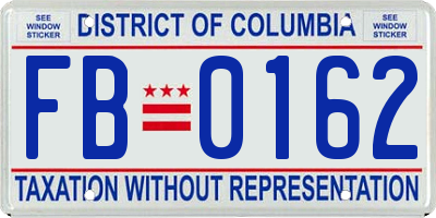 DC license plate FB0162