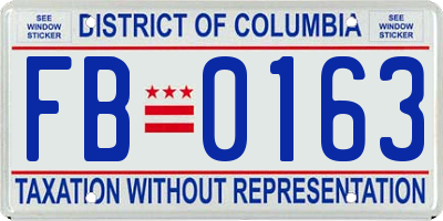 DC license plate FB0163