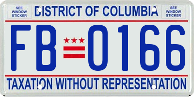 DC license plate FB0166