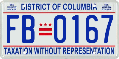 DC license plate FB0167