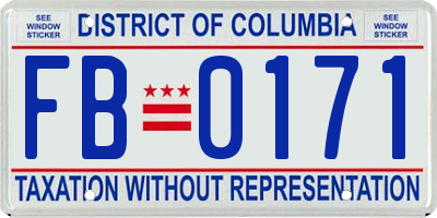 DC license plate FB0171