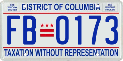 DC license plate FB0173