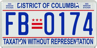 DC license plate FB0174