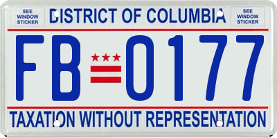 DC license plate FB0177