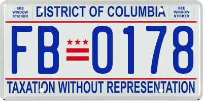 DC license plate FB0178