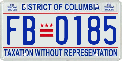 DC license plate FB0185