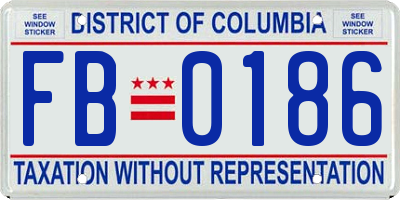 DC license plate FB0186