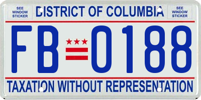 DC license plate FB0188