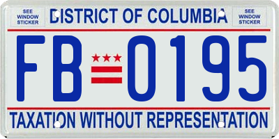 DC license plate FB0195