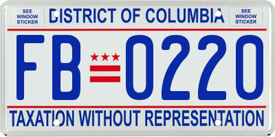 DC license plate FB0220