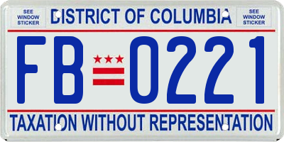 DC license plate FB0221