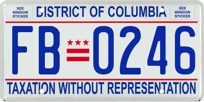 DC license plate FB0246