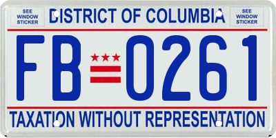 DC license plate FB0261