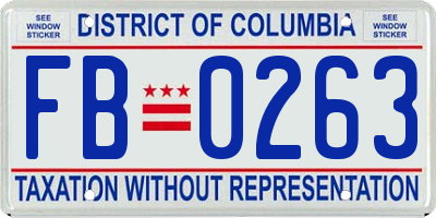 DC license plate FB0263