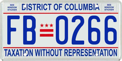 DC license plate FB0266