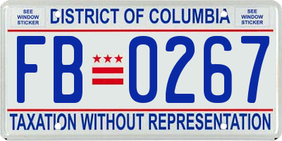 DC license plate FB0267