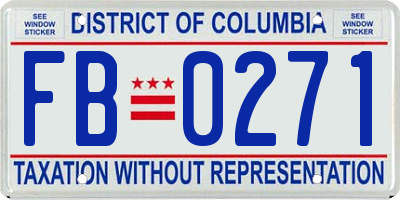 DC license plate FB0271