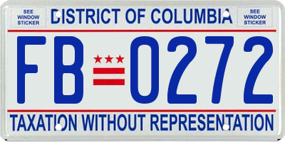 DC license plate FB0272