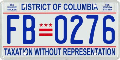 DC license plate FB0276