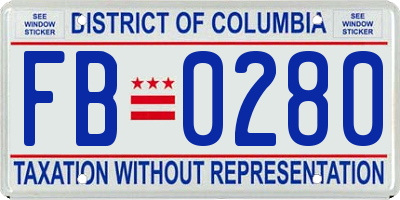 DC license plate FB0280