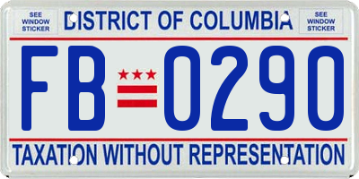 DC license plate FB0290