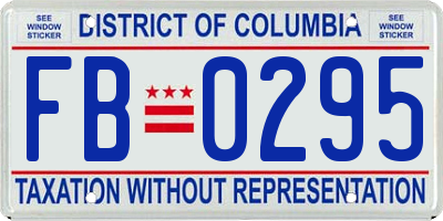 DC license plate FB0295