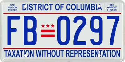 DC license plate FB0297