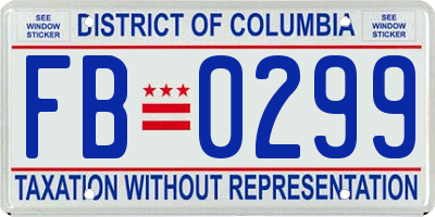 DC license plate FB0299