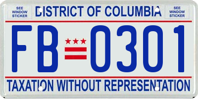 DC license plate FB0301