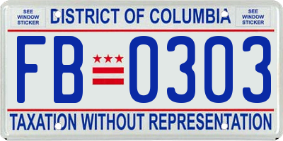 DC license plate FB0303