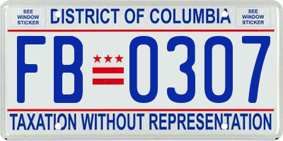 DC license plate FB0307