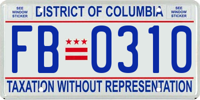 DC license plate FB0310