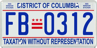 DC license plate FB0312