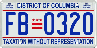 DC license plate FB0320