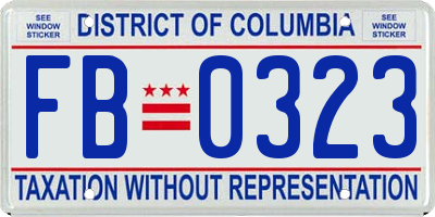 DC license plate FB0323