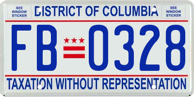 DC license plate FB0328