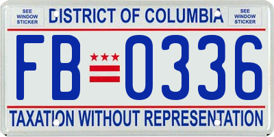 DC license plate FB0336