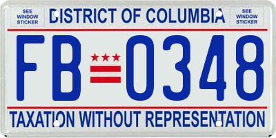 DC license plate FB0348