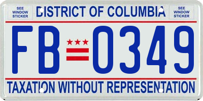 DC license plate FB0349