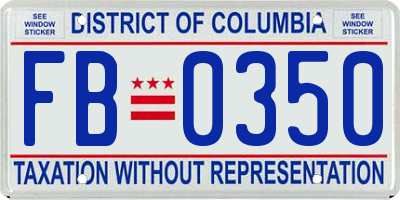 DC license plate FB0350