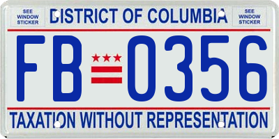 DC license plate FB0356